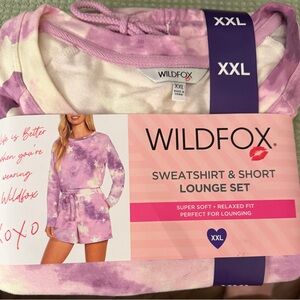 Wild Fox 2PC Purple and Cream Star Lounge Set